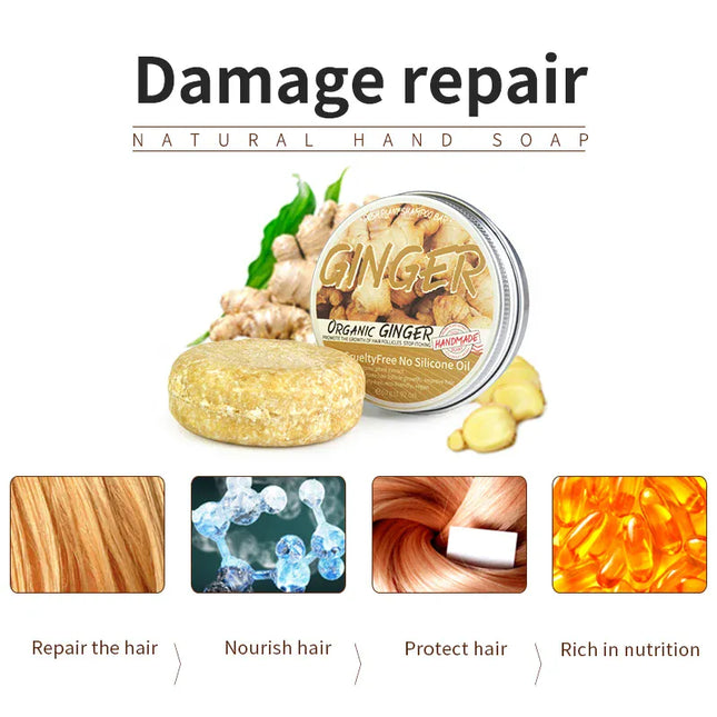 EcoWarra Variant Shampoo soap Ginger solid shampoo bar Clean the scalp remove oil  freshen and wash hair ginger extract