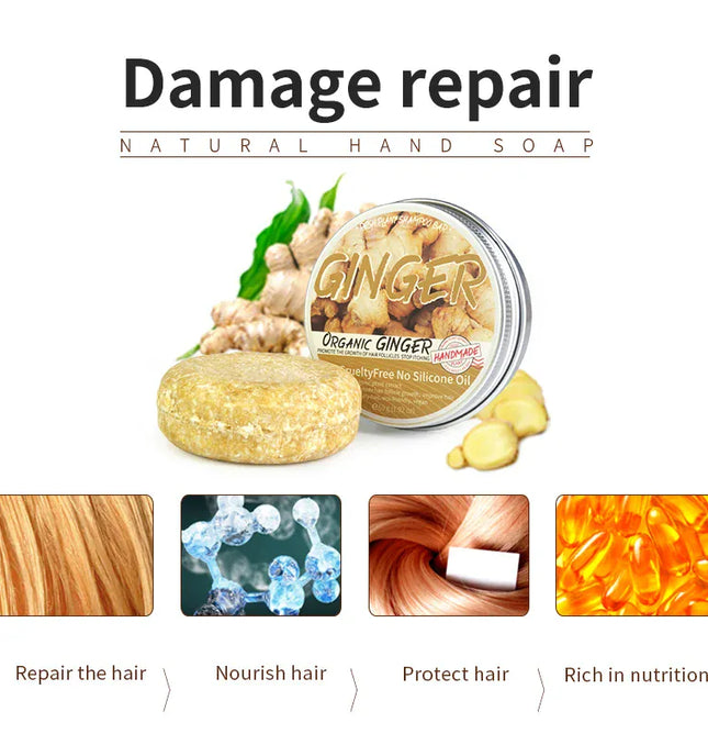 EcoWarra Variant Shampoo soap Ginger solid shampoo bar Clean the scalp remove oil  freshen and wash hair ginger extract