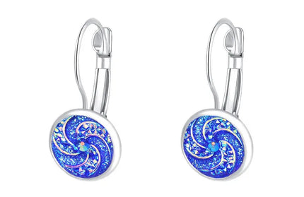 EcoWarra W6 Simplee Korean Fashion Earrings with Round Stone for Women Silver Color Hanging Earing 2023 Trend Jewelry K-pop Accessories
