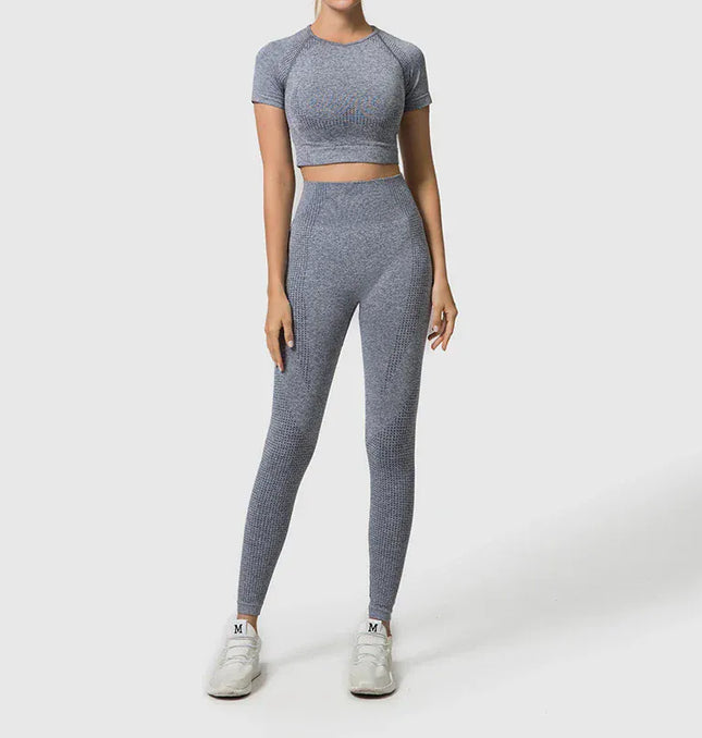 EcoWarra WAREBALL Seamless Women Yoga Pants Workout Sportswear Gym Clothing Fitness Long Sleeve Crop Top High Waist Leggings SportsTop