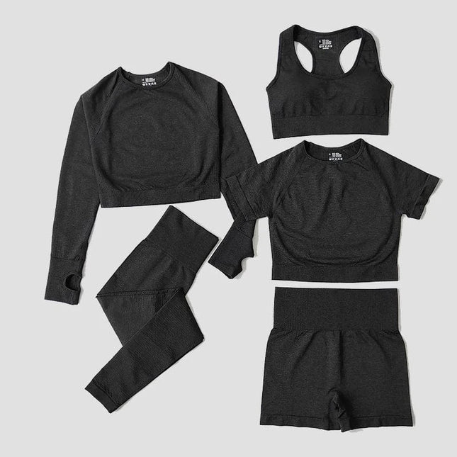 EcoWarra WAREBALL Seamless Women Yoga Pants Workout Sportswear Gym Clothing Fitness Long Sleeve Crop Top High Waist Leggings SportsTop