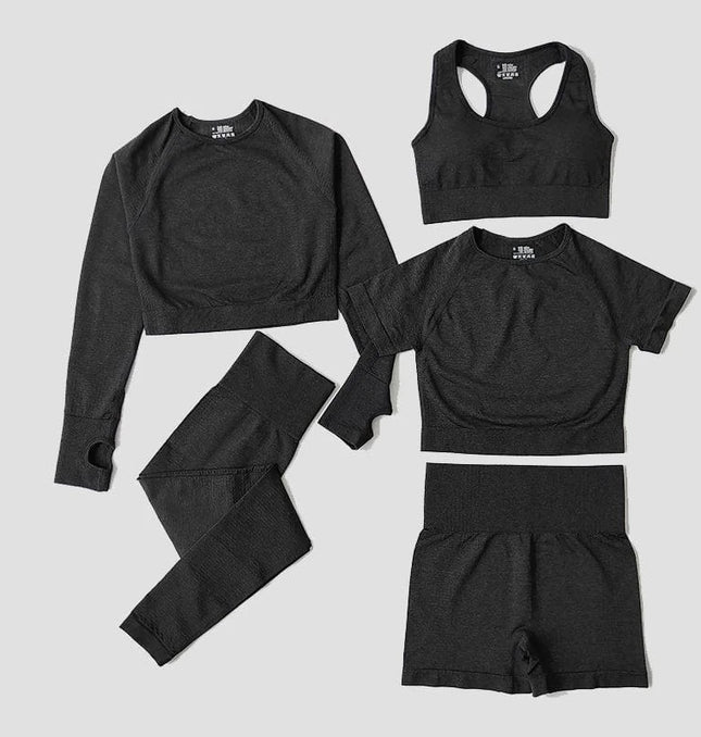 EcoWarra WAREBALL Seamless Women Yoga Pants Workout Sportswear Gym Clothing Fitness Long Sleeve Crop Top High Waist Leggings SportsTop