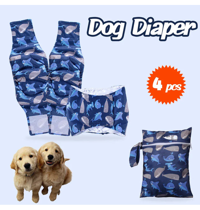 EcoWarra Washable Pet Dog Diapers Males Absorbent Adjustable Puppy Big Dog Physiological Pants for Dogs Reusable Pets Dogs Panties Shorts