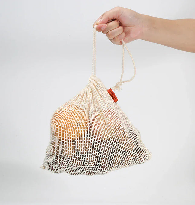 EcoWarra WEEDI 3/ Organic Cotton Reusable Produce Bag, Durable, Eco Friendly, Fruit Potato Mesh Storage Bags Drawstring Organizer