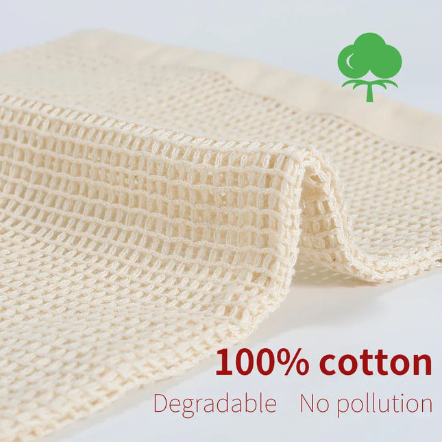 EcoWarra WEEDI 3/ Organic Cotton Reusable Produce Bag, Durable, Eco Friendly, Fruit Potato Mesh Storage Bags Drawstring Organizer