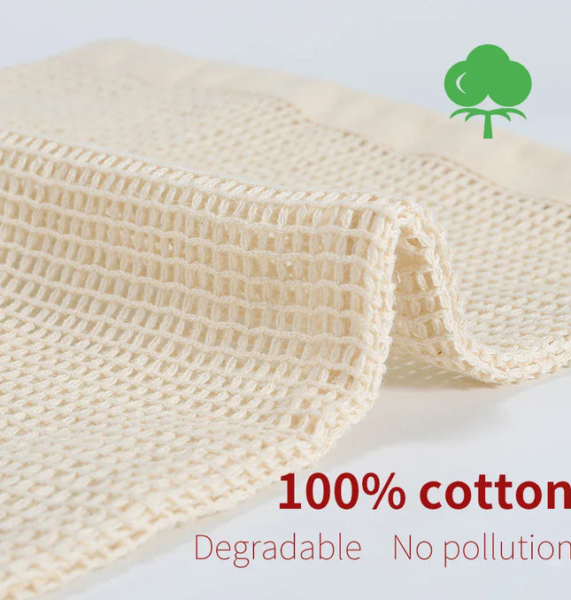 EcoWarra WEEDI 3/ Organic Cotton Reusable Produce Bag, Durable, Eco Friendly, Fruit Potato Mesh Storage Bags Drawstring Organizer