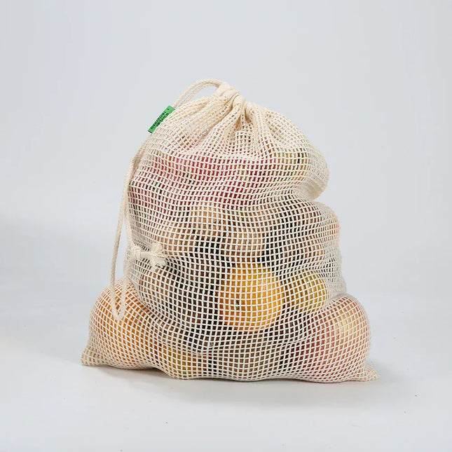 EcoWarra WEEDI 3/ Organic Cotton Reusable Produce Bag, Durable, Eco Friendly, Fruit Potato Mesh Storage Bags Drawstring Organizer