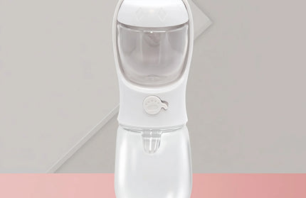 EcoWarra white / 550ml Portable Dog Cat Water Bottle with Storage Food and Water Container for Puppy Pets dogs Feeder Bowl Outdoor Travel Pet supplies