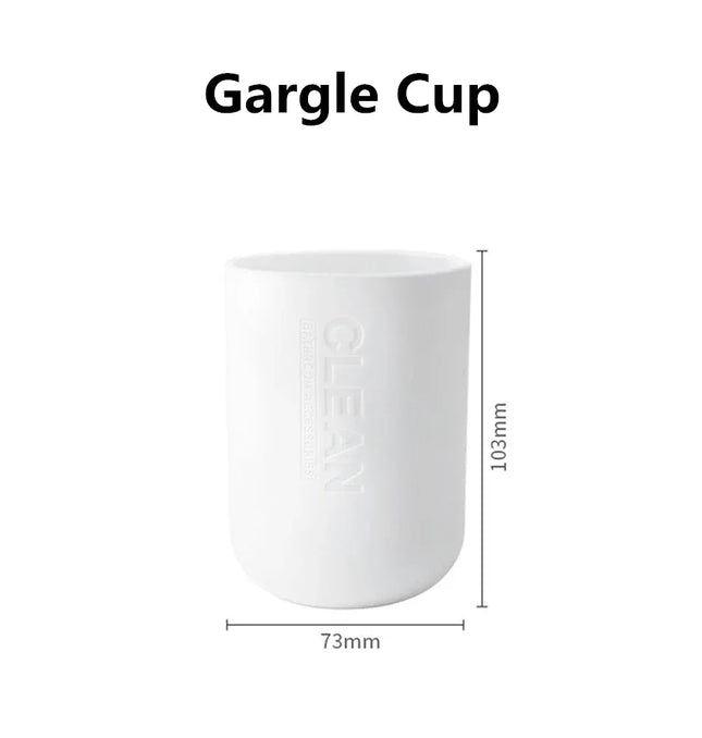 EcoWarra white Cup 1pc Bathroom Accessories Soap Dispenser Bottle Dish Washroom Garbage Can Toothbrush Holder Cup Suit Lotion Rack Toilet Brush