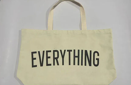 EcoWarra white Large Capacity Canvas Tote Bag Extra Letters Fashion Beach Totes Bags Reusable Travel Shopping Handbag Grocery Bag Bolsos Mujer