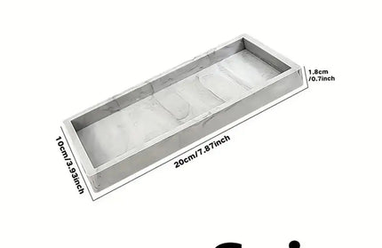 EcoWarra White Marble Pattern 1Pc Bathroom Vanity Silicone Tray, Rectangular Dish Soap and Sponge Holder, Vanity Perfume Organizer, Makeup Ring Storage Tray, Home Essentials, Home Decoration, Home Furniture