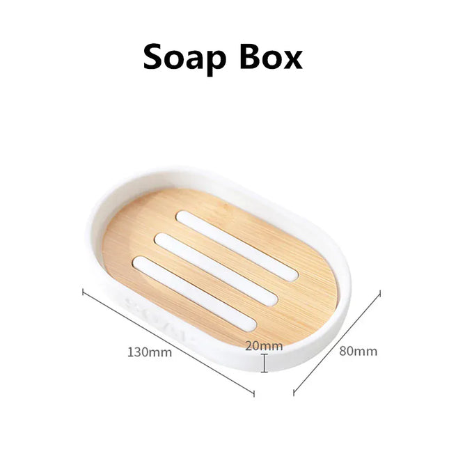 EcoWarra white Soap Rack 1pc Bathroom Accessories Soap Dispenser Bottle Dish Washroom Garbage Can Toothbrush Holder Cup Suit Lotion Rack Toilet Brush