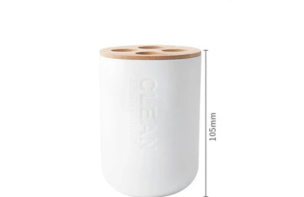 EcoWarra white Toothbrush Cup 1pc Bathroom Accessories Soap Dispenser Bottle Dish Washroom Garbage Can Toothbrush Holder Cup Suit Lotion Rack Toilet Brush