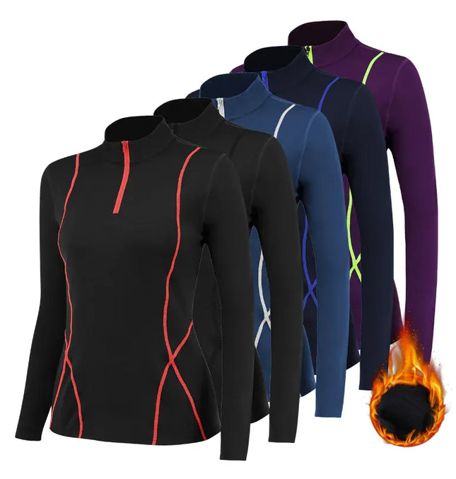 EcoWarra Winter Thermal Fleece Yoga Suit Stretch Running Set Woman Gym Workout Hot Shirt And Leggings Sportswear Fitness Sport Tracksuit