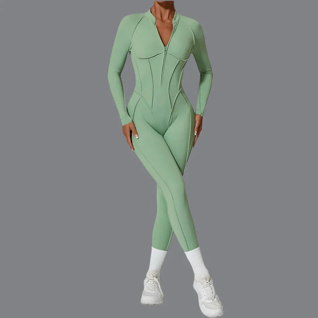 EcoWarra Women's tracksuit Gym Workout Sports clothes outfit zipper Jumpsuit Yoga Fitness overalls Set open Back Bodysuits suit for women