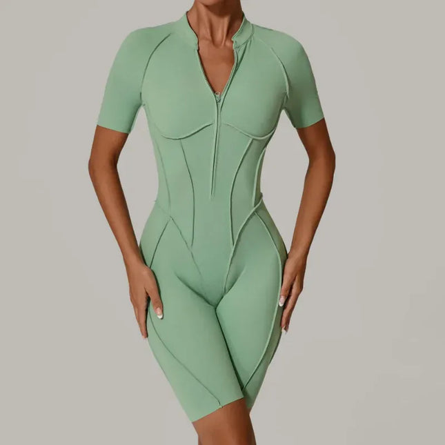 EcoWarra Women's tracksuit Gym Workout Sports clothes outfit zipper Jumpsuit Yoga Fitness overalls Set open Back Bodysuits suit for women