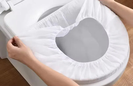 EcoWarra YCXMTD-10PCS 50/20/10pcs Portable Disposable Toilet Seat Cover Waterproof Non-woven Protective Cover Seat Cushion Travel Camp Hotel Bathroom