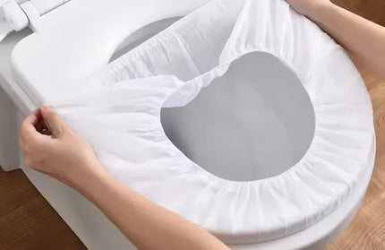 EcoWarra YCXMTD-20PCS 50/20/10pcs Portable Disposable Toilet Seat Cover Waterproof Non-woven Protective Cover Seat Cushion Travel Camp Hotel Bathroom