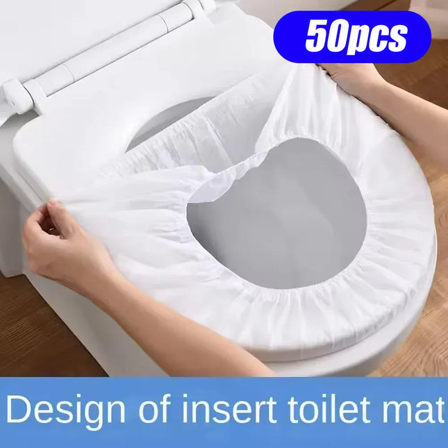 EcoWarra YCXMTD-50PCS 50/20/10pcs Portable Disposable Toilet Seat Cover Waterproof Non-woven Protective Cover Seat Cushion Travel Camp Hotel Bathroom