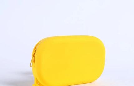 EcoWarra Yellow-15x9x3cm Portable Silicone Underwear Storage Bag Large Capacity Waterproof Zipper Pouch Desktop Storage Toiletries Bag Lipstick Bags
