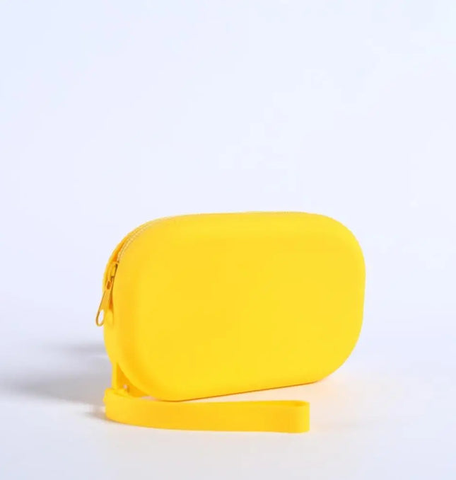 EcoWarra Yellow-15x9x3cm Portable Silicone Underwear Storage Bag Large Capacity Waterproof Zipper Pouch Desktop Storage Toiletries Bag Lipstick Bags