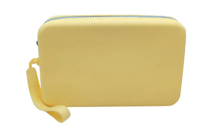 EcoWarra yellow Portable Silicone Underwear Storage Bag Large Capacity Waterproof Zipper Pouch Desktop Storage Toiletries Bag Lipstick Bags