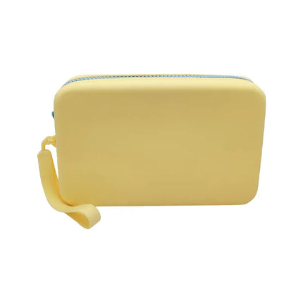EcoWarra yellow Portable Silicone Underwear Storage Bag Large Capacity Waterproof Zipper Pouch Desktop Storage Toiletries Bag Lipstick Bags