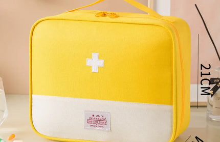 EcoWarra Yellow-XL 4 Sizes Portable Medicine Bag Travel First Aid Kit Medicine Bag Storage Bag Survival Kit Medicine Box Outdoor Emergency Camping