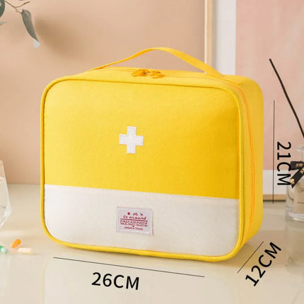 EcoWarra Yellow-XL 4 Sizes Portable Medicine Bag Travel First Aid Kit Medicine Bag Storage Bag Survival Kit Medicine Box Outdoor Emergency Camping