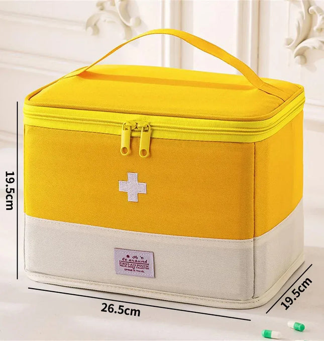 EcoWarra Yellow-XXL 4 Sizes Portable Medicine Bag Travel First Aid Kit Medicine Bag Storage Bag Survival Kit Medicine Box Outdoor Emergency Camping