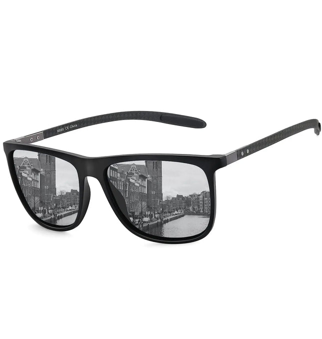 EcoWarra ZENOTTIC Polaroid / 004 Silver Mirrored ZENOTTIC Square Polarized Sunglasses for Men Ultralight Carbon Fiber Sun Glasses Driving Fishing Golf Sports UV400 Protection