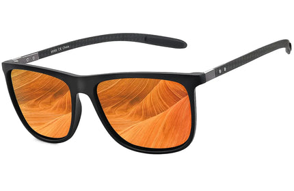 EcoWarra ZENOTTIC Polaroid / 007 Orange Lens ZENOTTIC Square Polarized Sunglasses for Men Ultralight Carbon Fiber Sun Glasses Driving Fishing Golf Sports UV400 Protection