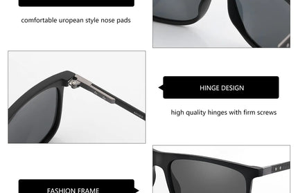 EcoWarra ZENOTTIC Square Polarized Sunglasses for Men Ultralight Carbon Fiber Sun Glasses Driving Fishing Golf Sports UV400 Protection