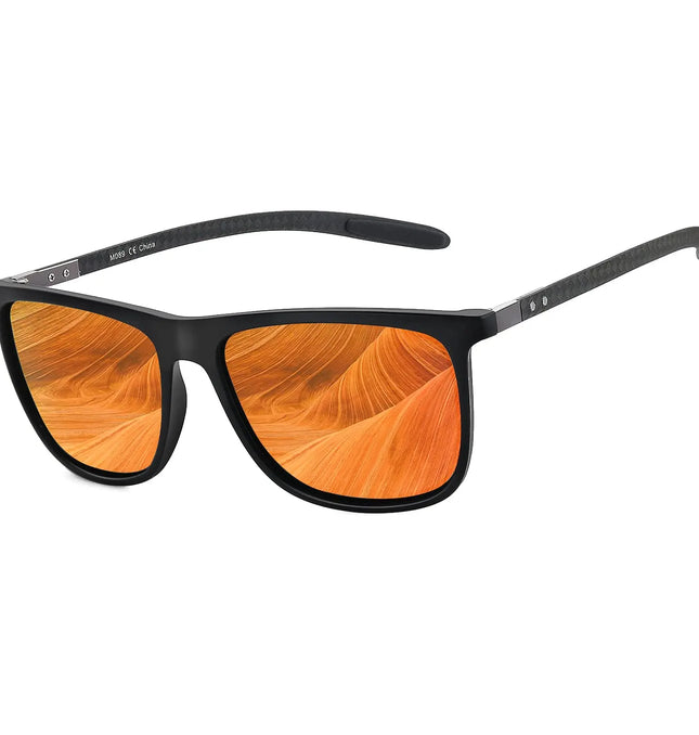 EcoWarra ZENOTTIC Square Polarized Sunglasses for Men Ultralight Carbon Fiber Sun Glasses Driving Fishing Golf Sports UV400 Protection