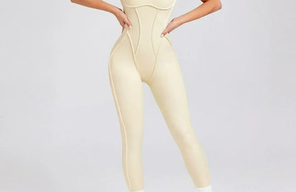 Seamless Yoga Jumpsuits Sports Fitness Splicing Hip-lifting One-Piece Hollow-out Beauty Back Gym Workout Bodysuits for Women