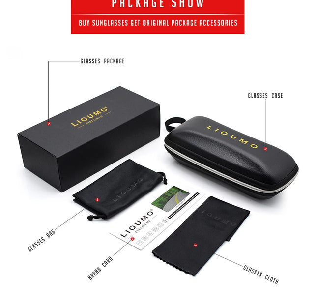 LIOUMO Top Quality Photochromic Polarized Sunglasses For Men Women Carbon Fiber Frame Square Glasses UV400 lentes de sol hombre