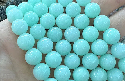 EcoWarra Natural Stone Green Amazon Crystal Chalcedony Jades Beads For Jewelry Making DIY woman Earrings Accessories 4/6/8/10/12/14MM