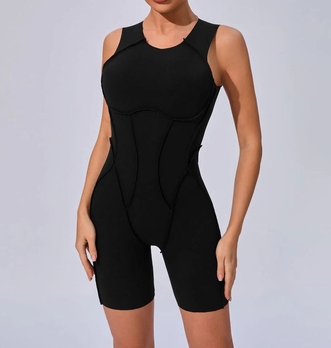 Seamless Yoga Jumpsuits Sports Fitness Splicing Hip-lifting One-Piece Hollow-out Beauty Back Gym Workout Bodysuits for Women
