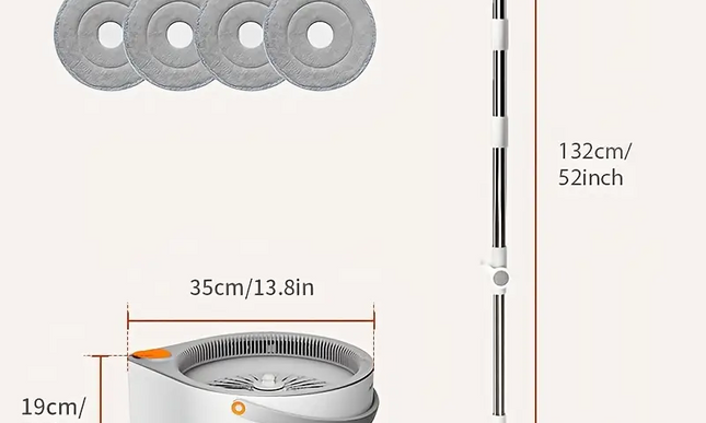 Spin Mop with Bucket & 4 Reusable Pads