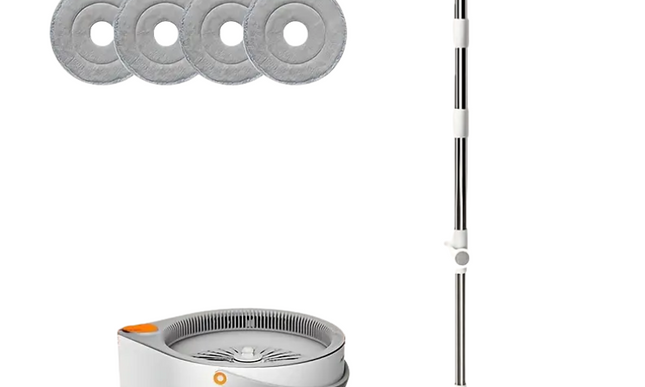 Spin Mop with Bucket & 4 Reusable Pads